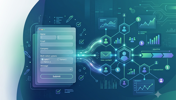 FlyB drag-and-drop form builder with CRM-connected lead capture fields